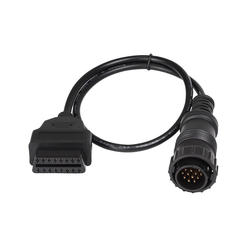 Custom 16 Pin Male Female OBD LL OBD II OBD2 J1962 Connector Cable for Automobiles PVC Insulation Material