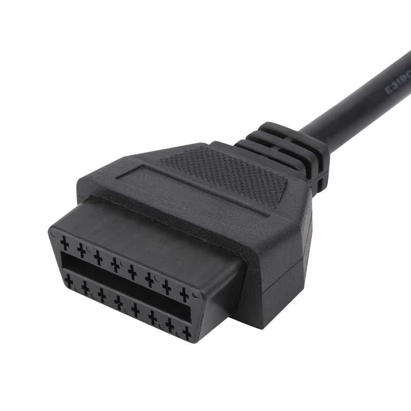 Custom 16 Pin Male Female OBD LL OBD II OBD2 J1962 Connector Cable for Automobiles PVC Insulation Material