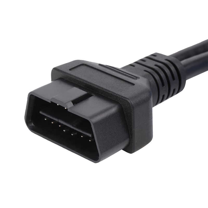 Custom 16-Pin Male Female 12V J1962 Diagnostic Cable Harness Black for Car Code Reader