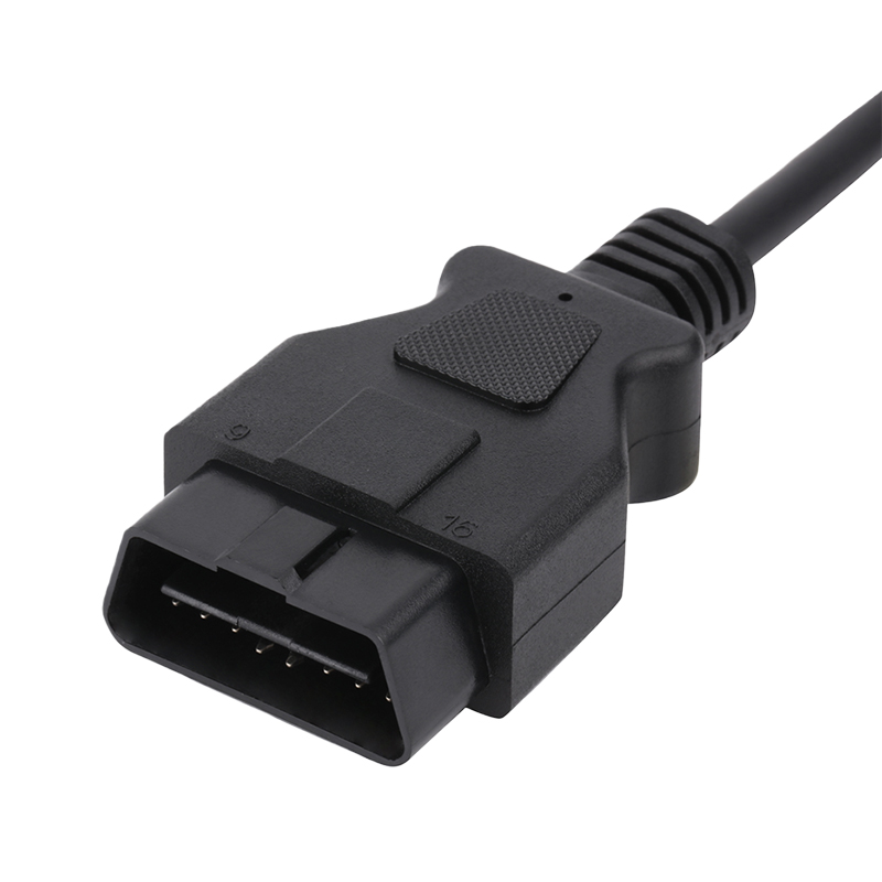 Custom 16-Pin Male Female 12V J1962 Diagnostic Cable Harness Black for Car Code Reader