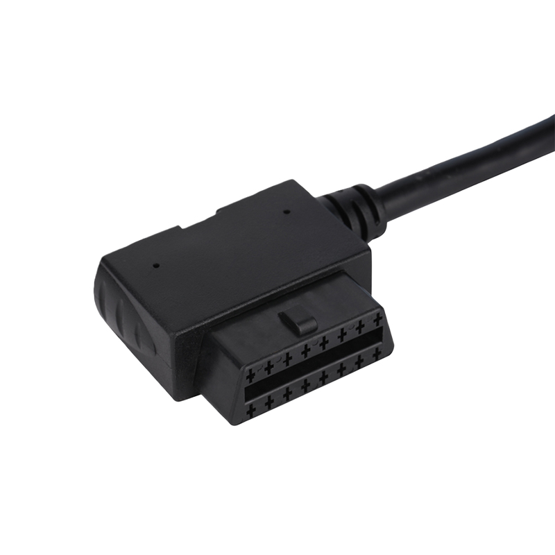 Custom 16-Pin Male Female 12V J1962 Diagnostic Cable Harness Black for Car Code Reader