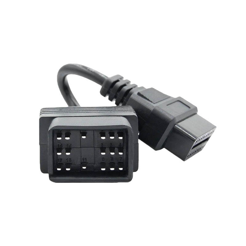 Best Quality OBD II OBD2 90 Degrees 16 Pin Female Connector OBD Reader OBD2