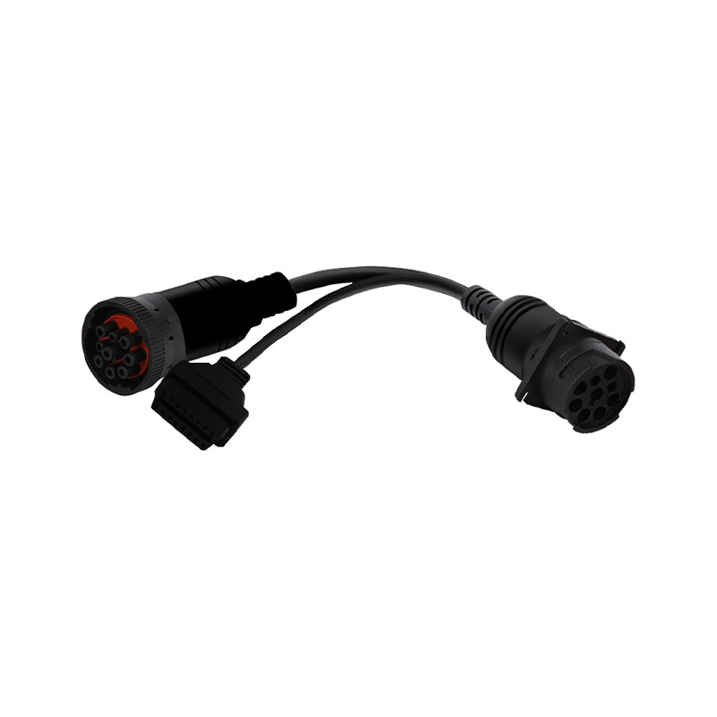 Custom 16-Pin OBDII J1962 To 9-Pin J1939 Diagnostic Cable With PVC Insulation 12-24V OBD OBD2 Connector